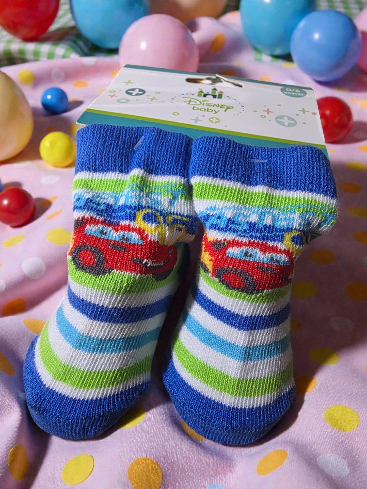Chaussettes bébé - Cars (Bleu / Vert / Blanc)
