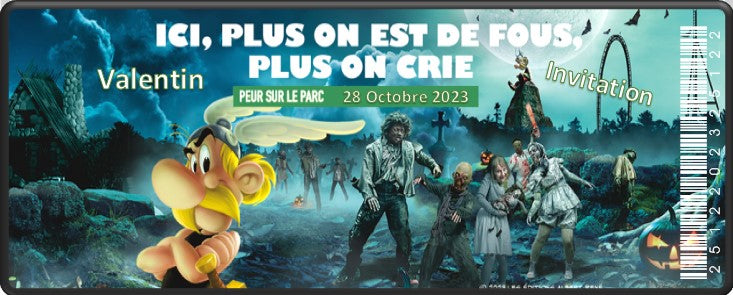 Billet Surprise - Parc Astérix (Peur sur le parc)