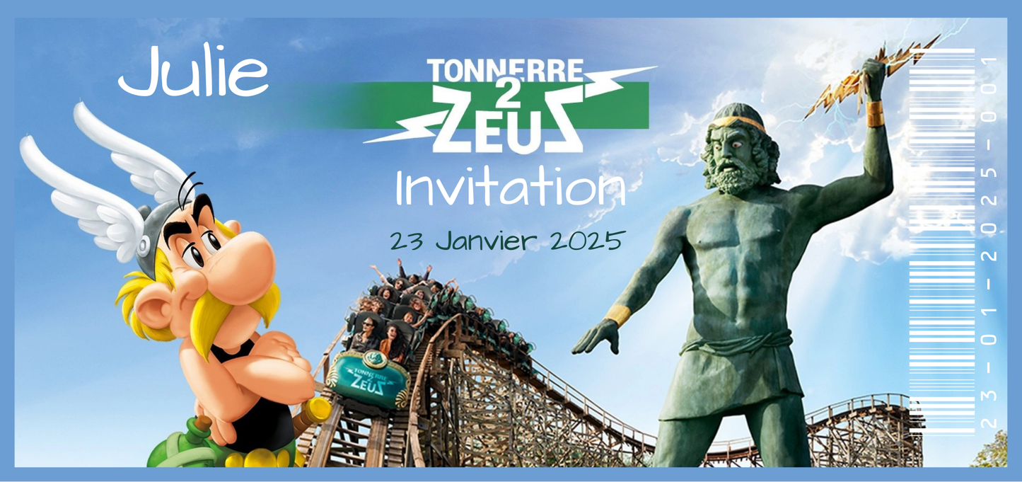 Billet Surprise - Parc Astérix (Tonnerre 2 Zeus)
