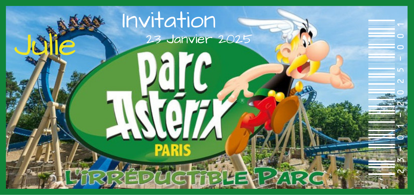 Billet Surprise - Parc Astérix (Version 1)