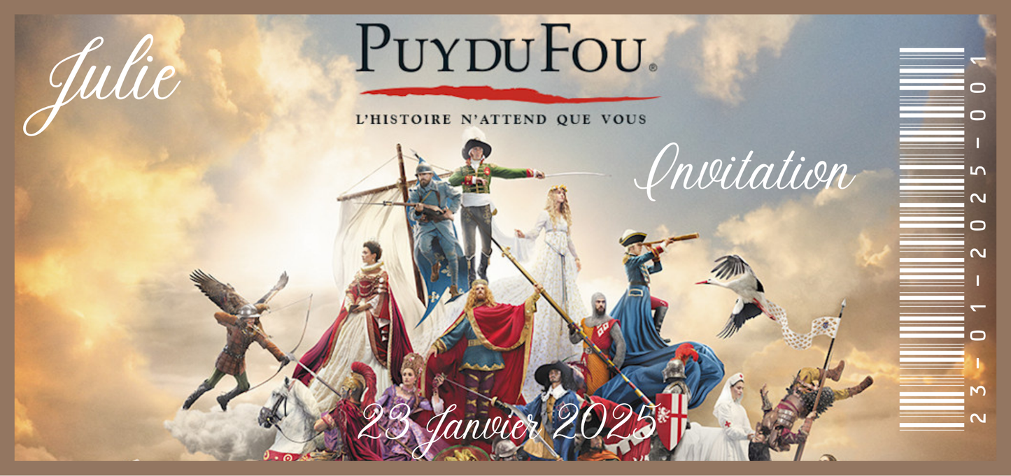 Billet Surprise - Puy du fou (Version 2)