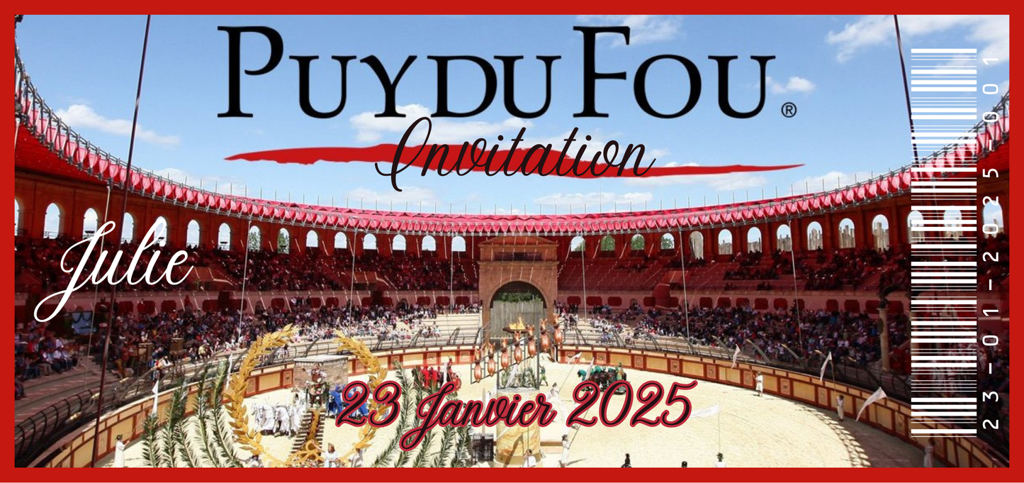 Billet Surprise - Puy du fou (Version 3)