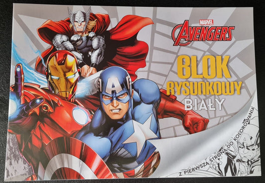 Bloc de coloriage A4 / 20 Pages - Avengers (gris)
