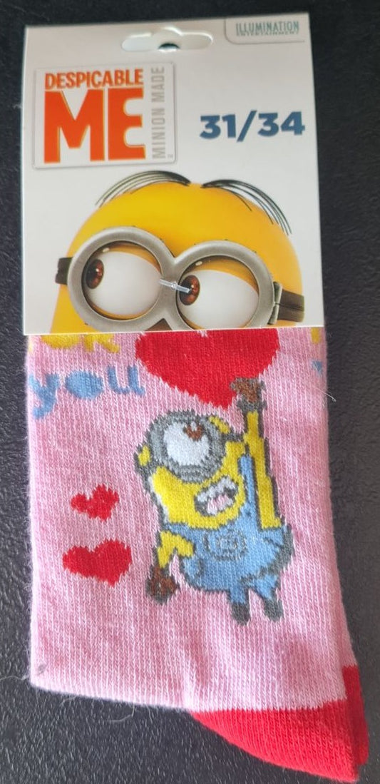 Chaussettes - Minions (Rose - Coeur)