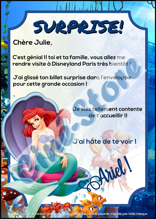 Lettre Surprise - Ariel
