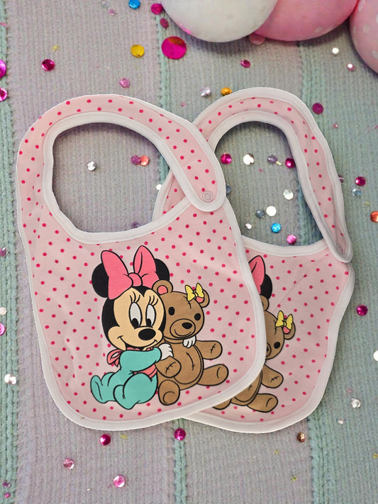 Bavoir Minnie (V1) (Contours blanc)