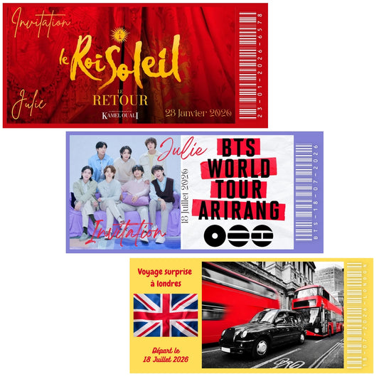 Billet Surprise - Concerts, Voyages & Evenements