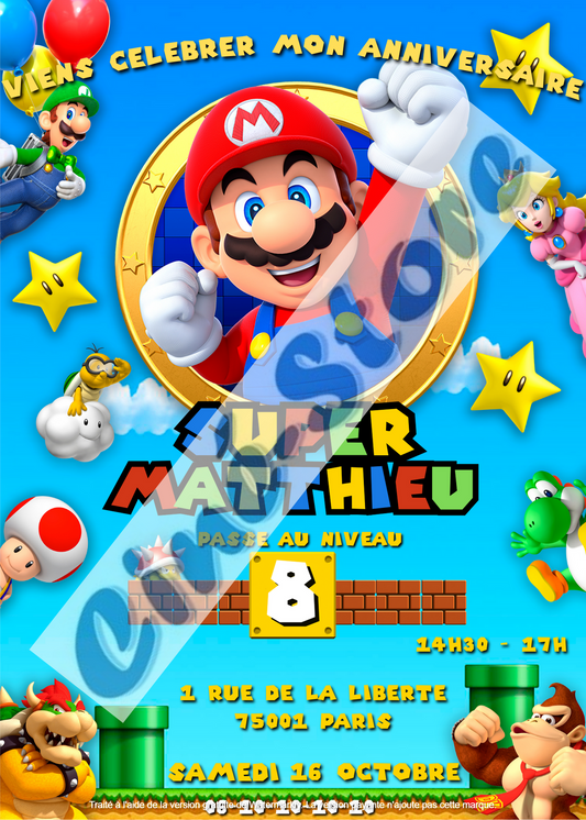 Carte d'invitation - Mario