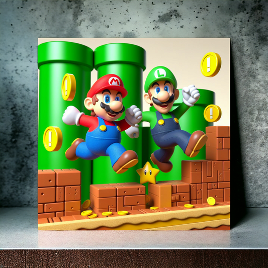 Canvas coton - Mario et Luigi V1