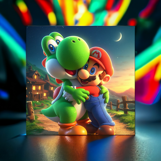 Canvas coton - Mario et Yoshi