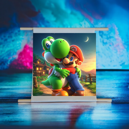 Parchemin Canvas coton - Mario et yoshi