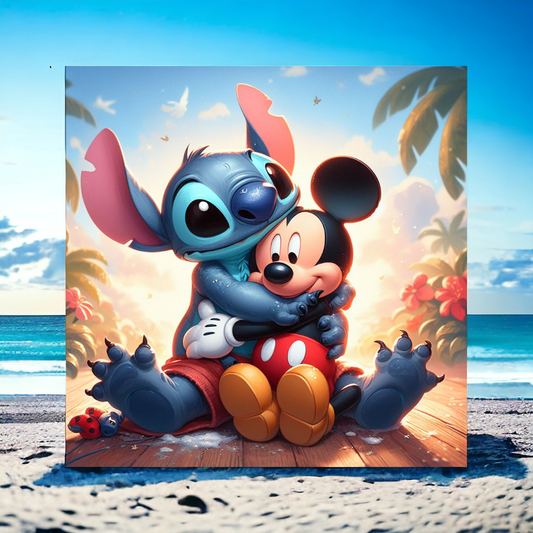 Canvas coton - Mickey et Stitch