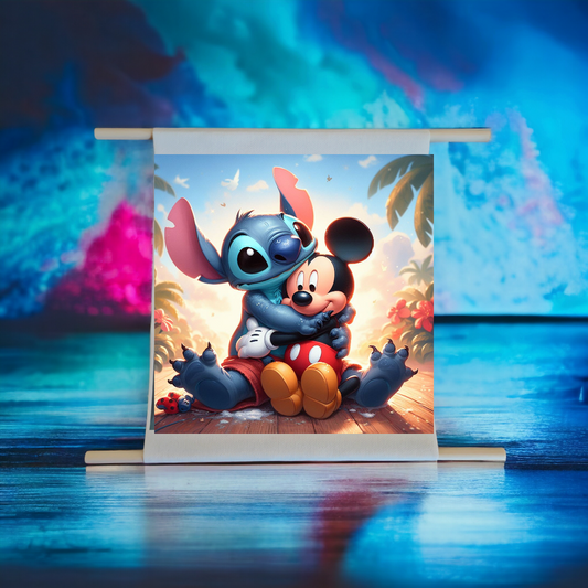 Parchemin Canvas coton - Mickey et Stitch