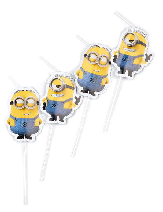 Lot de 6 pailles 3D - Minions