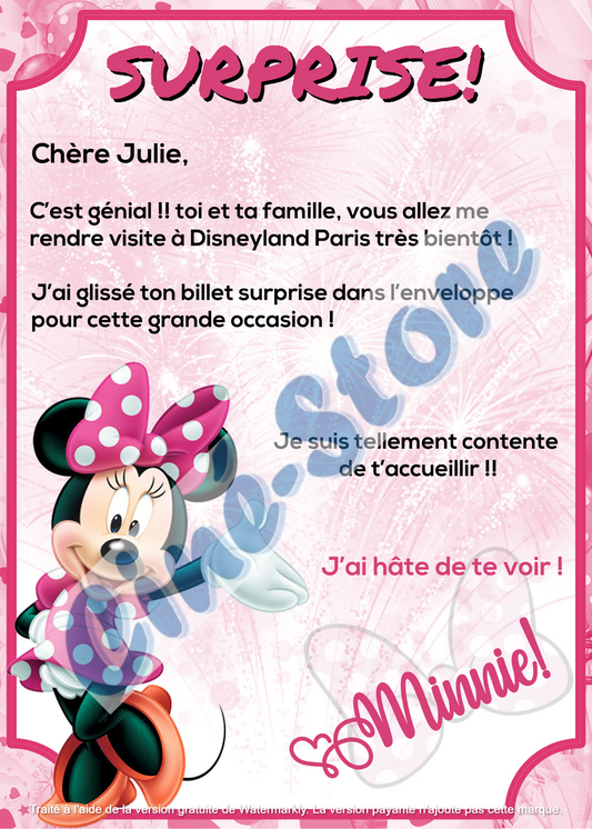 Lettre Surprise - Minnie