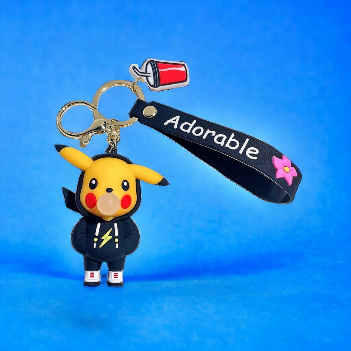 Porte Clef 3D - Pikachu Chewing gum - Noir