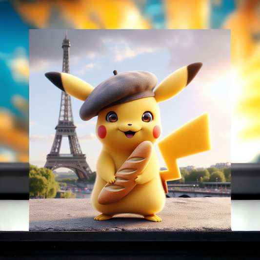 Canvas coton - Pokemon - Pikachu Parisien