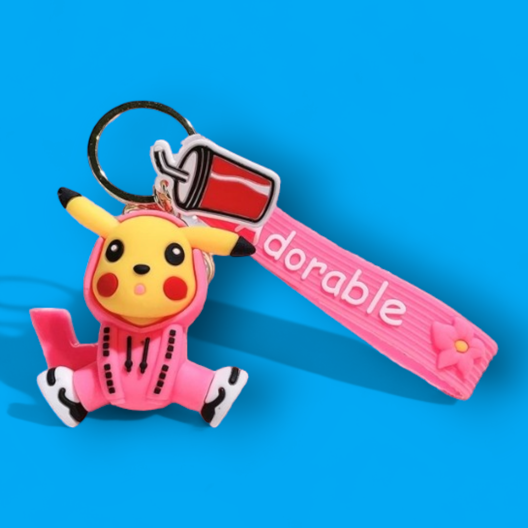 Porte Clef 3D - Pokemon - Pikachu (Survêtement rose)