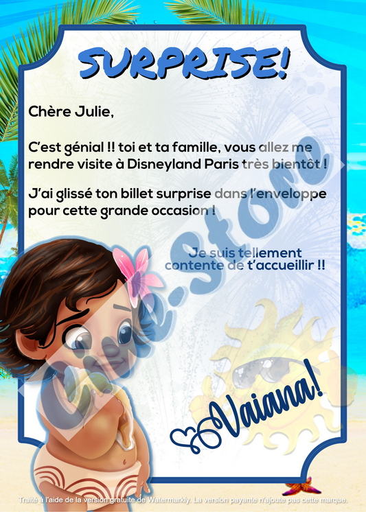 Lettre Surprise - Vaiana