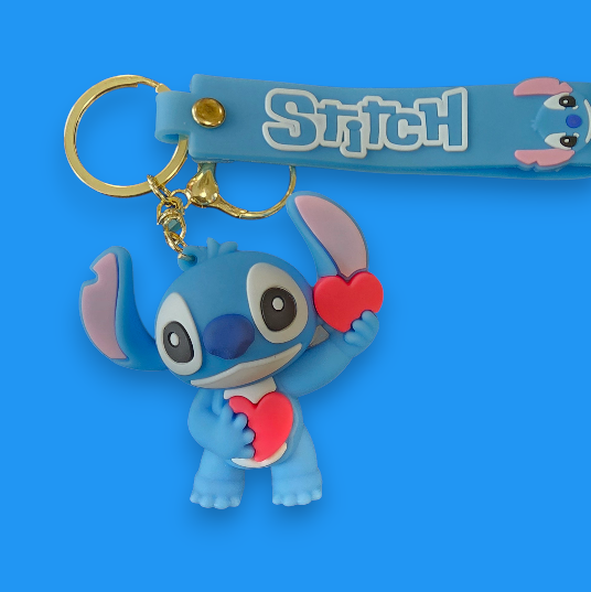 Porte Clef 3D - Stitch Saint Valentin (V2)